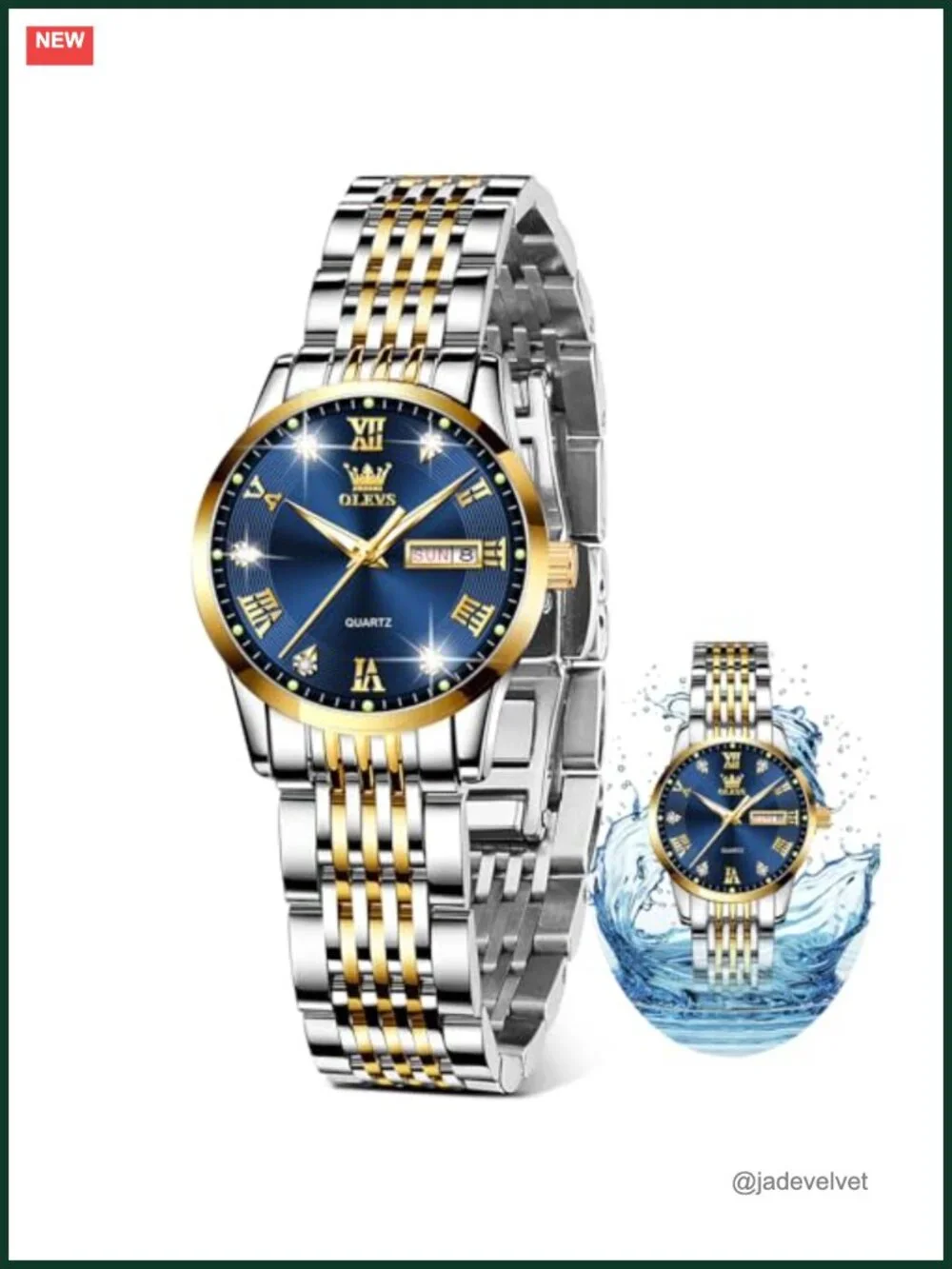 Luxury Women's Watch Stainless Steel Quartz Roman Numerals Analog Date